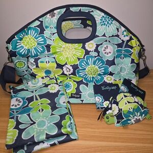 Thirty One Best Buds Party Thermal‎ Tote Bag Zipper Pockets Detachable Strap